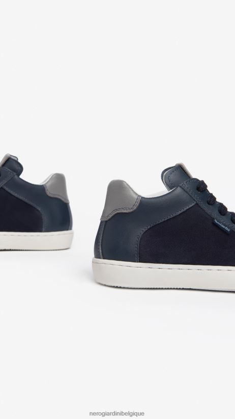 chaussure être NeroGiardini garçon art. i328991m baskets junior en cuir et toile incantant F2F08N385
