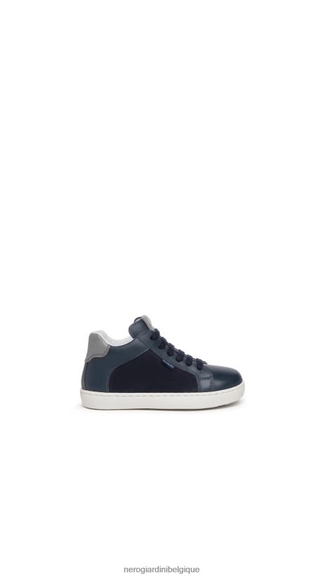 chaussure être NeroGiardini garçon art. i328991m baskets junior en cuir et toile incantant F2F08N385