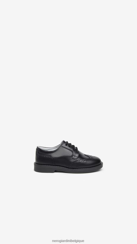 chaussure être NeroGiardini garçon art. i329011m chaussures à nouer en cuir junior noir F2F08N396