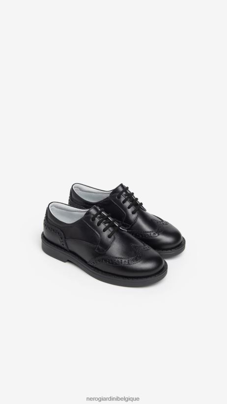 chaussure être NeroGiardini garçon art. i329011m chaussures à nouer en cuir junior noir F2F08N396