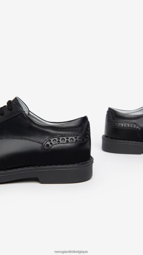 chaussure être NeroGiardini garçon art. i329011m chaussures à nouer en cuir junior noir F2F08N396