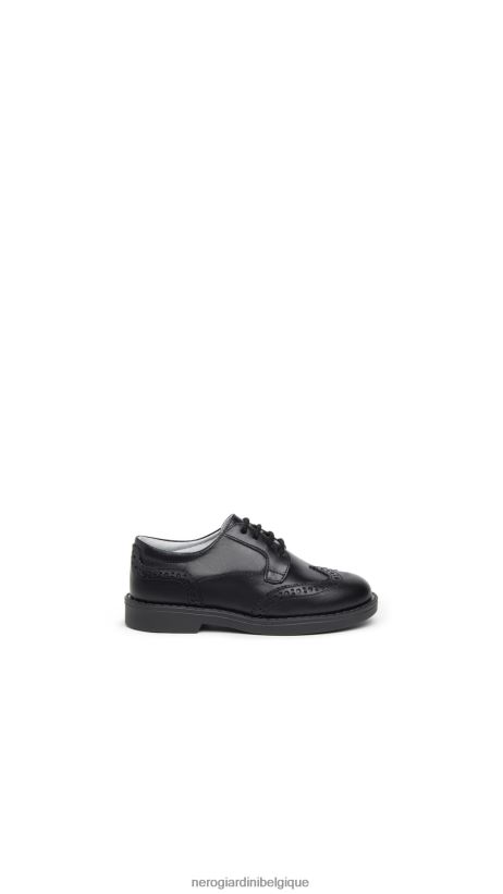 chaussure être NeroGiardini garçon art. i329011m chaussures à nouer en cuir junior noir F2F08N396