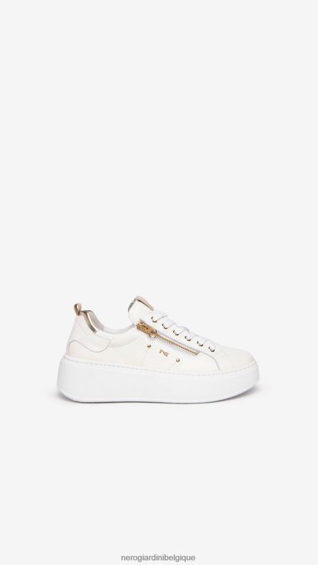 chaussure être NeroGiardini femmes art. baskets en cuir e306541d blanc F2F08N28