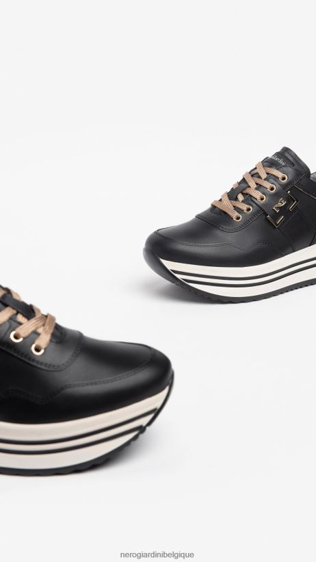 chaussure être NeroGiardini femmes art. baskets en cuir i308380d noir F2F08N4