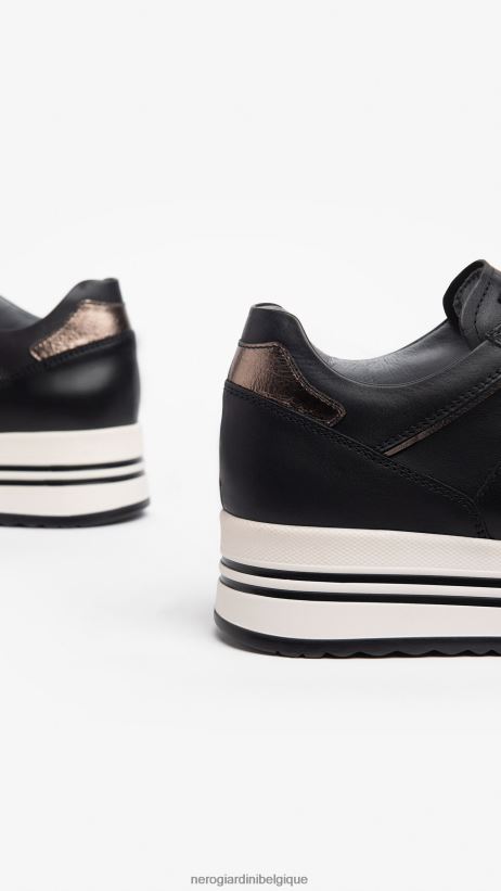 chaussure être NeroGiardini femmes art. baskets en cuir i308380d noir F2F08N4