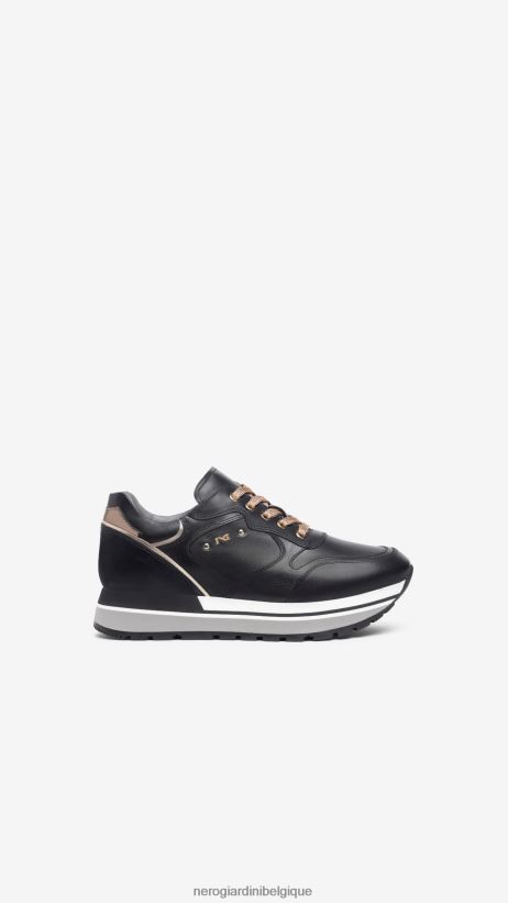 chaussure être NeroGiardini femmes art. baskets en cuir i308390d noir F2F08N9