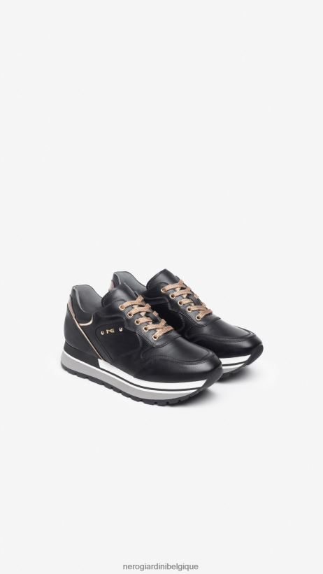 chaussure être NeroGiardini femmes art. baskets en cuir i308390d noir F2F08N9