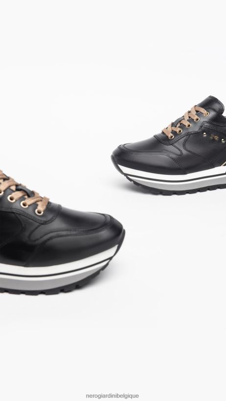 chaussure être NeroGiardini femmes art. baskets en cuir i308390d noir F2F08N9