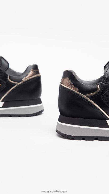 chaussure être NeroGiardini femmes art. baskets en cuir i308390d noir F2F08N9