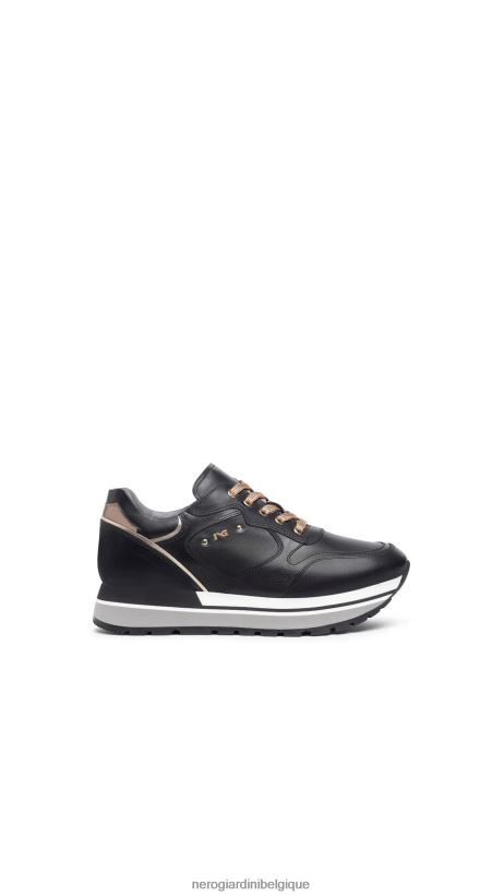 chaussure être NeroGiardini femmes art. baskets en cuir i308390d noir F2F08N9