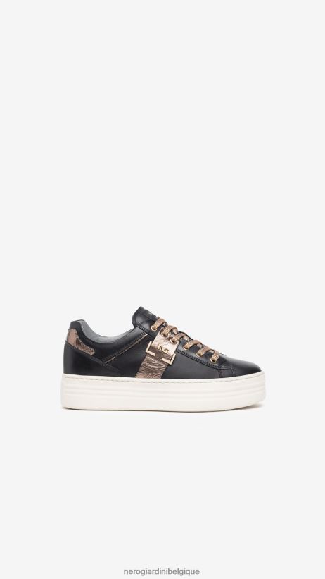 chaussure être NeroGiardini femmes art. baskets en cuir i308412d noir F2F08N7