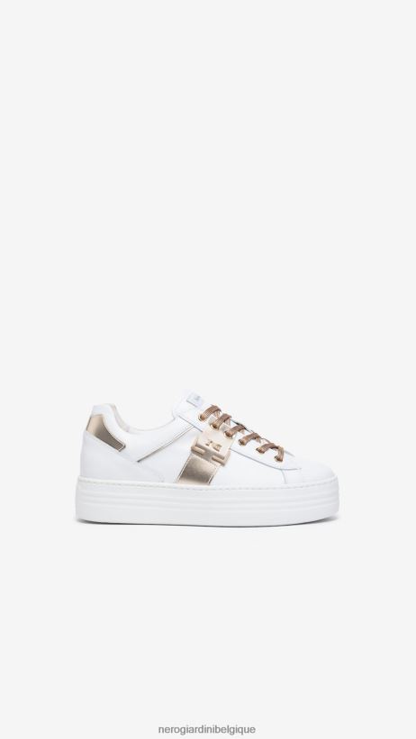 chaussure être NeroGiardini femmes art. baskets en cuir i308413d blanc F2F08N27
