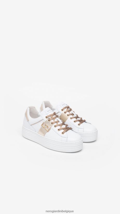chaussure être NeroGiardini femmes art. baskets en cuir i308413d blanc F2F08N27