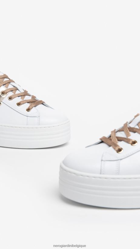 chaussure être NeroGiardini femmes art. baskets en cuir i308413d blanc F2F08N27