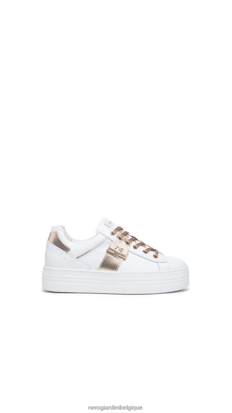chaussure être NeroGiardini femmes art. baskets en cuir i308413d blanc F2F08N27