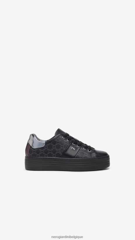 chaussure être NeroGiardini femmes art. baskets en cuir i308420d noir F2F08N21