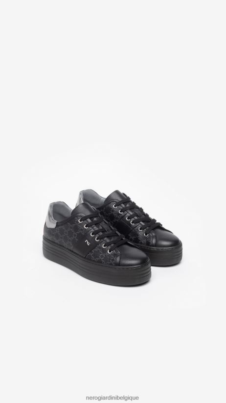 chaussure être NeroGiardini femmes art. baskets en cuir i308420d noir F2F08N21