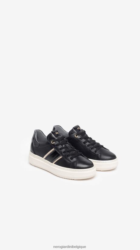 chaussure être NeroGiardini femmes art. baskets en cuir i308430d noir F2F08N5