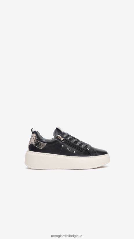 chaussure être NeroGiardini femmes art. baskets en cuir i308460d noir F2F08N2