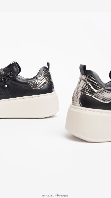 chaussure être NeroGiardini femmes art. baskets en cuir i308460d noir F2F08N2