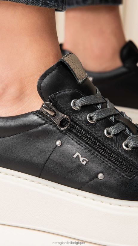 chaussure être NeroGiardini femmes art. baskets en cuir i308460d noir F2F08N2