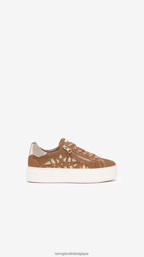 chaussure être NeroGiardini femmes art. baskets i308411d en cuir et en daim malto F2F08N16