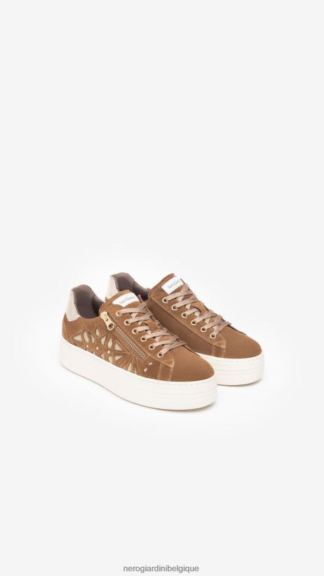 chaussure être NeroGiardini femmes art. baskets i308411d en cuir et en daim malto F2F08N16