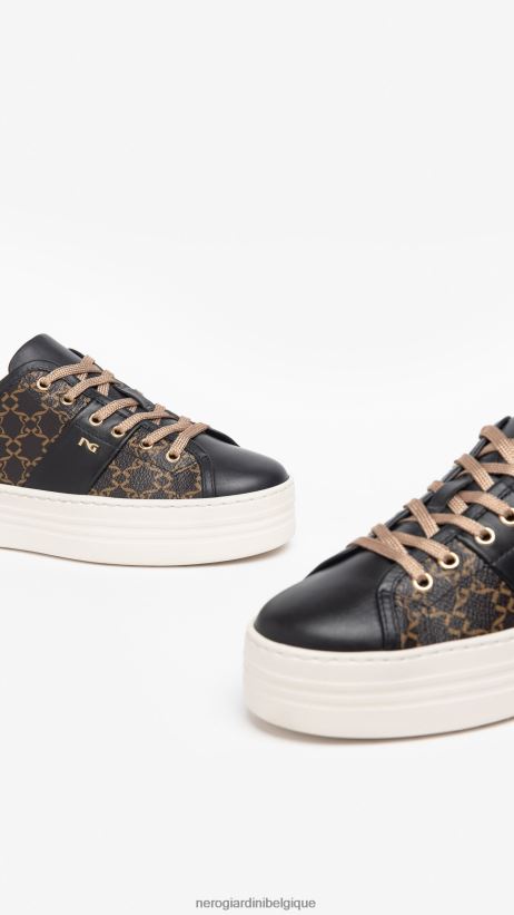 chaussure être NeroGiardini femmes art. baskets i308421d en cuir noir F2F08N6