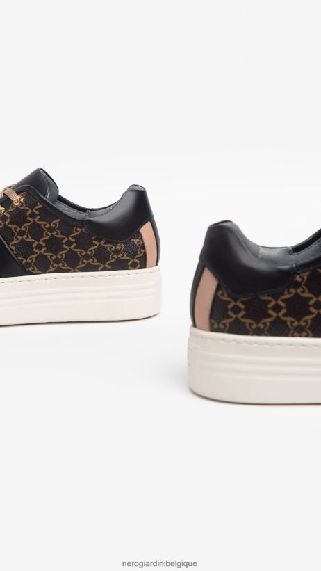 chaussure être NeroGiardini femmes art. baskets i308421d en cuir noir F2F08N6
