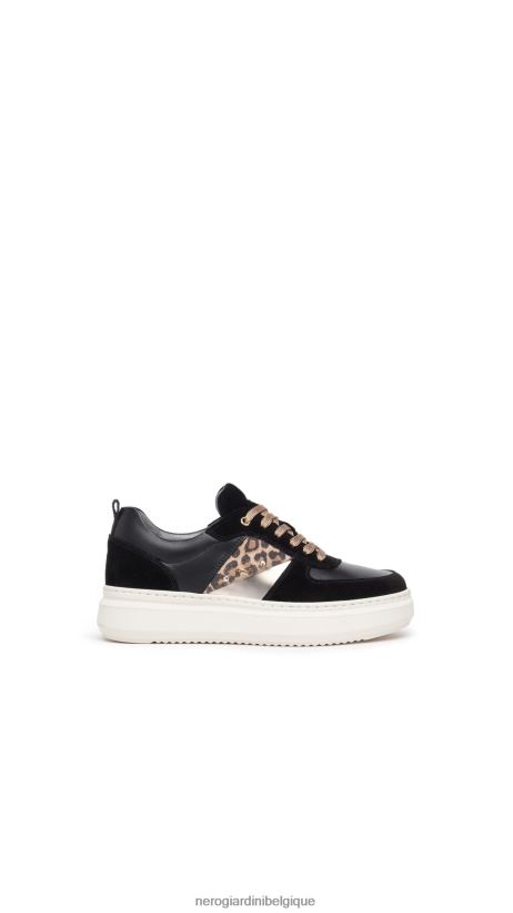 chaussure être NeroGiardini femmes art. baskets i308431d en cuir et en daim noir F2F08N23
