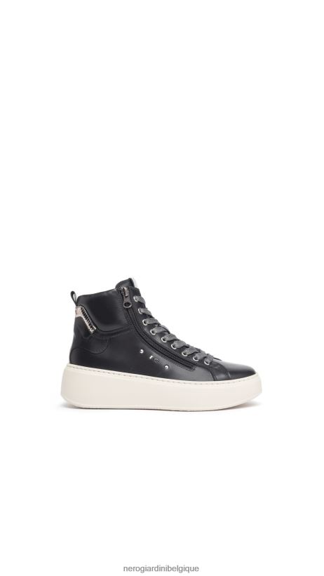chaussure être NeroGiardini femmes art. baskets i308462d en cuir noir F2F08N13