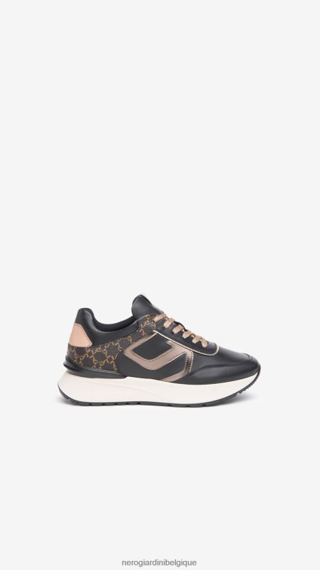 chaussure être NeroGiardini femmes art. baskets en cuir i308350d noir F2F08N8