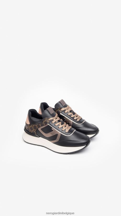 chaussure être NeroGiardini femmes art. baskets en cuir i308350d noir F2F08N8