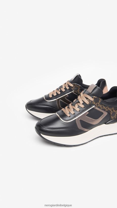 chaussure être NeroGiardini femmes art. baskets en cuir i308350d noir F2F08N8