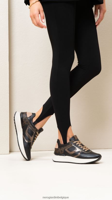 chaussure être NeroGiardini femmes art. baskets en cuir i308350d noir F2F08N8