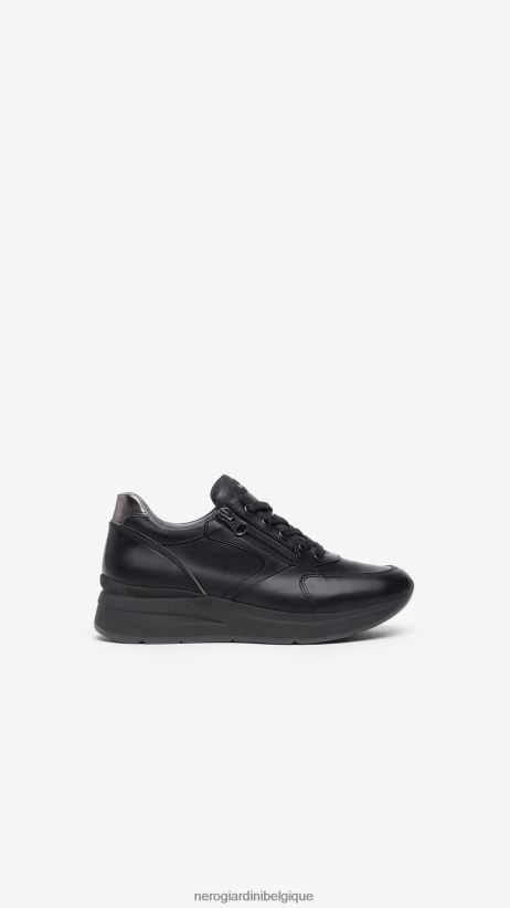 chaussure être NeroGiardini femmes art. baskets en cuir i308370d noir F2F08N17