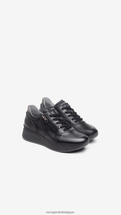 chaussure être NeroGiardini femmes art. baskets en cuir i308370d noir F2F08N17