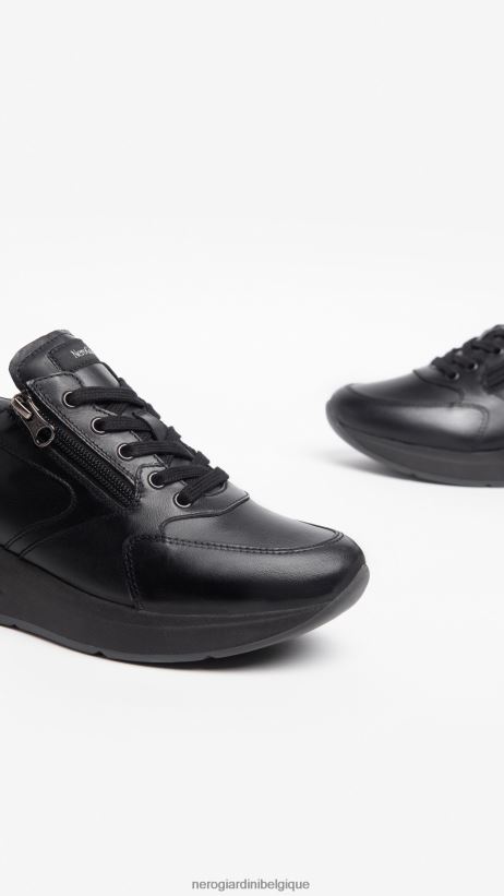 chaussure être NeroGiardini femmes art. baskets en cuir i308370d noir F2F08N17