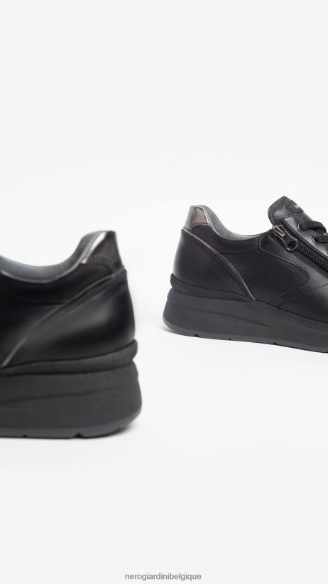 chaussure être NeroGiardini femmes art. baskets en cuir i308370d noir F2F08N17