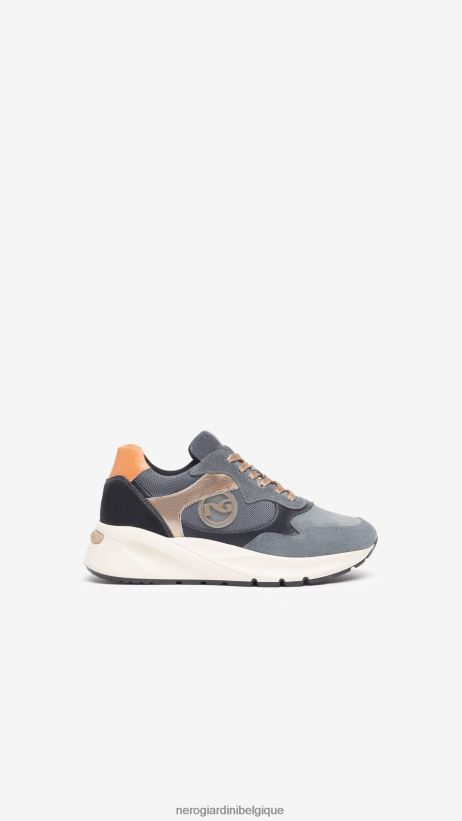chaussure être NeroGiardini femmes art. baskets i308331d en cuir et en daim Sibérie F2F08N34