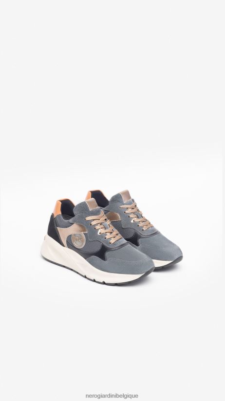 chaussure être NeroGiardini femmes art. baskets i308331d en cuir et en daim Sibérie F2F08N34