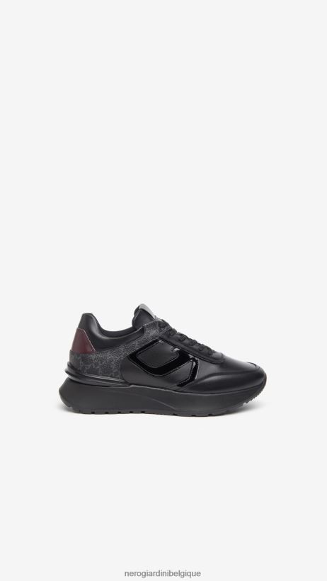 chaussure être NeroGiardini femmes art. baskets i308351d en cuir et cuir verni noir F2F08N22