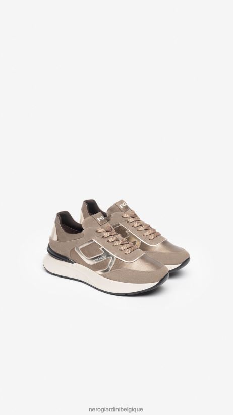 chaussure être NeroGiardini femmes art. baskets i308356d en cuir et en daim Talpa F2F08N26