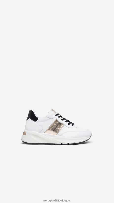 chaussure être NeroGiardini femmes art. i308336d baskets en cuir blanc F2F08N24