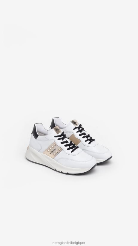 chaussure être NeroGiardini femmes art. i308336d baskets en cuir blanc F2F08N24