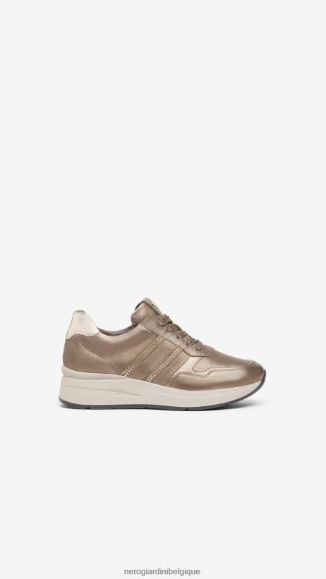 chaussure être NeroGiardini femmes art. i308376d baskets en cuir brun F2F08N30