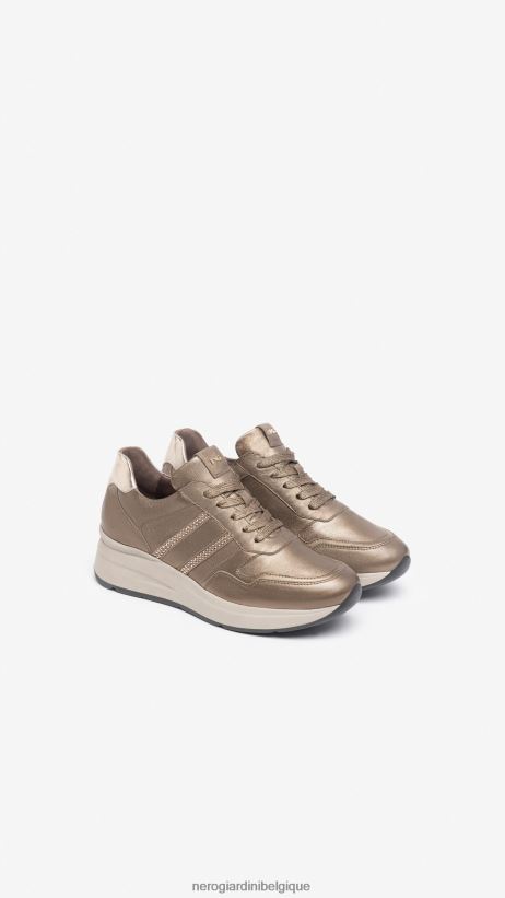 chaussure être NeroGiardini femmes art. i308376d baskets en cuir brun F2F08N30