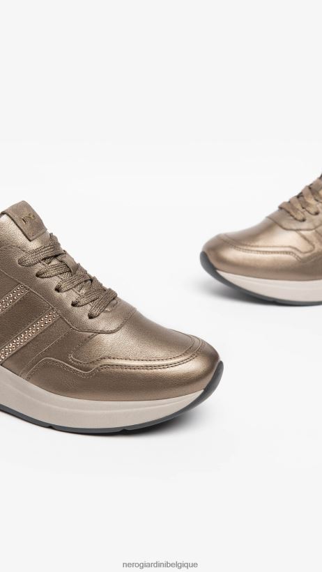 chaussure être NeroGiardini femmes art. i308376d baskets en cuir brun F2F08N30