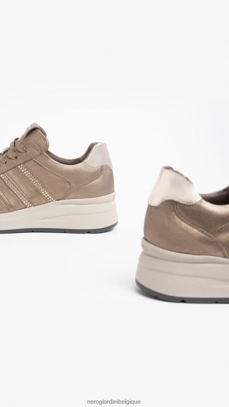 chaussure être NeroGiardini femmes art. i308376d baskets en cuir brun F2F08N30