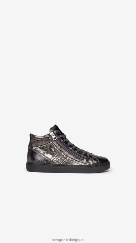 chaussure être NeroGiardini femmes art. i205363d baskets montantes en cuir anthracite F2F08N37